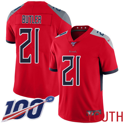 Tennessee Titans Limited Red Youth Malcolm Butler Jersey NFL Football #21 100th Season Inverted Legend